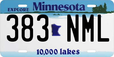 MN license plate 383NML