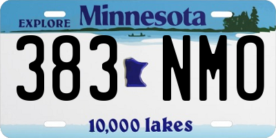 MN license plate 383NMO