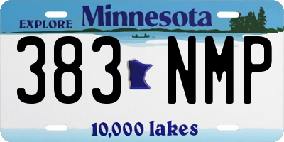 MN license plate 383NMP