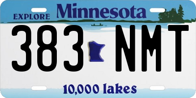 MN license plate 383NMT