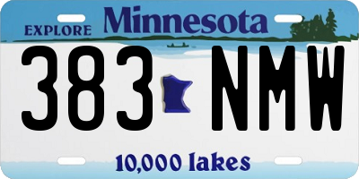 MN license plate 383NMW