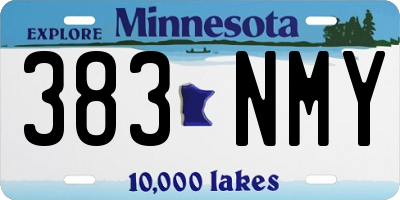 MN license plate 383NMY
