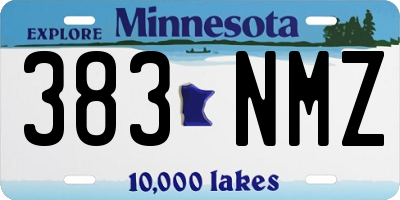MN license plate 383NMZ