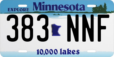 MN license plate 383NNF