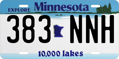MN license plate 383NNH