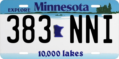 MN license plate 383NNI