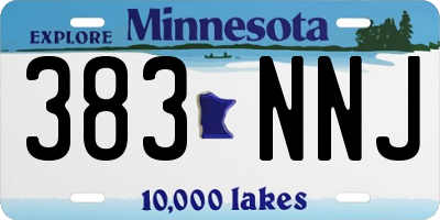 MN license plate 383NNJ