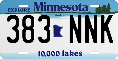 MN license plate 383NNK