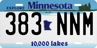 MN license plate 383NNM