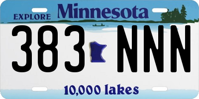 MN license plate 383NNN