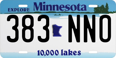 MN license plate 383NNO