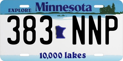 MN license plate 383NNP