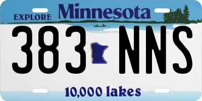 MN license plate 383NNS