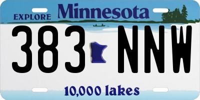 MN license plate 383NNW