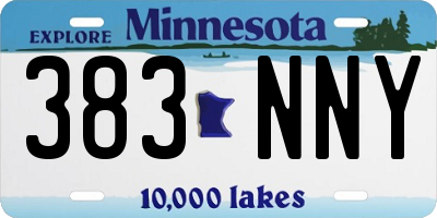 MN license plate 383NNY