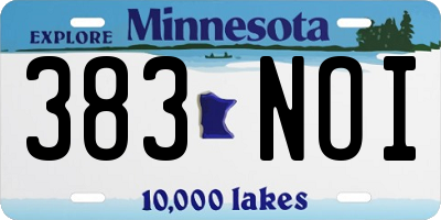MN license plate 383NOI