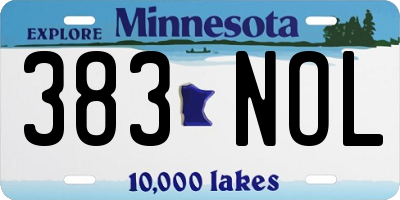 MN license plate 383NOL