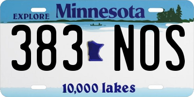 MN license plate 383NOS