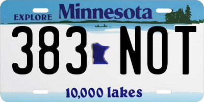 MN license plate 383NOT