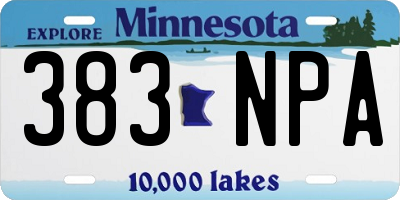 MN license plate 383NPA