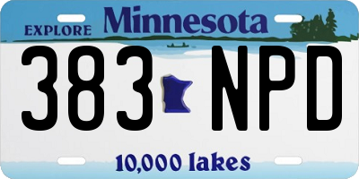 MN license plate 383NPD