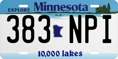 MN license plate 383NPI