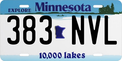 MN license plate 383NVL
