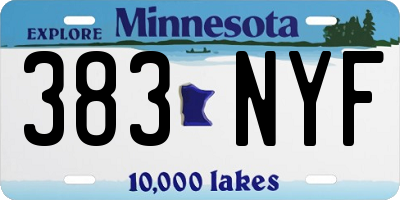 MN license plate 383NYF