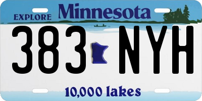 MN license plate 383NYH