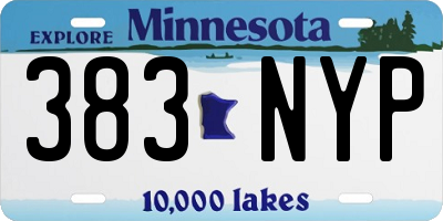 MN license plate 383NYP