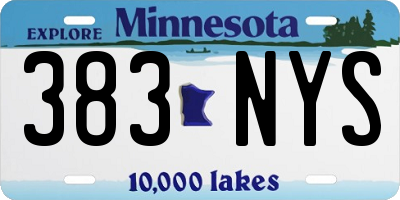 MN license plate 383NYS