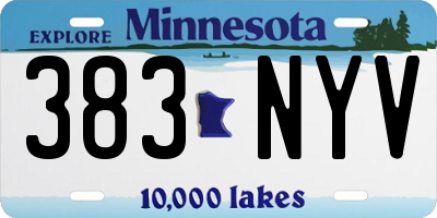 MN license plate 383NYV