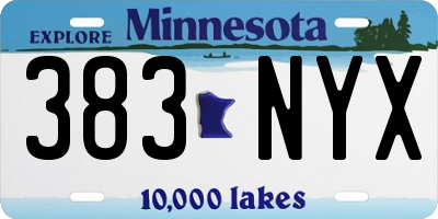 MN license plate 383NYX
