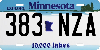 MN license plate 383NZA