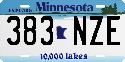 MN license plate 383NZE