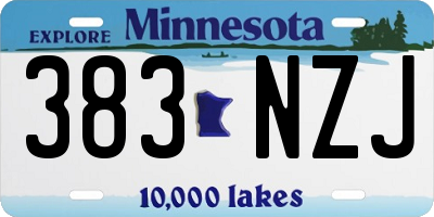 MN license plate 383NZJ