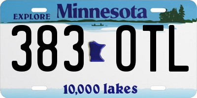 MN license plate 383OTL