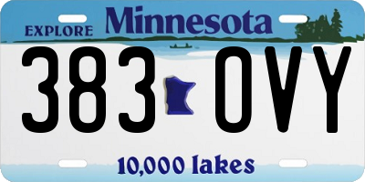 MN license plate 383OVY