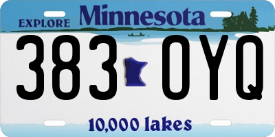 MN license plate 383OYQ