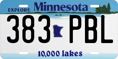 MN license plate 383PBL