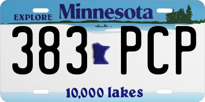 MN license plate 383PCP