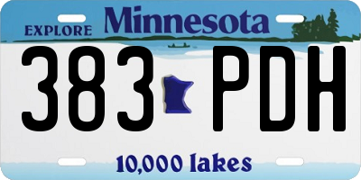 MN license plate 383PDH
