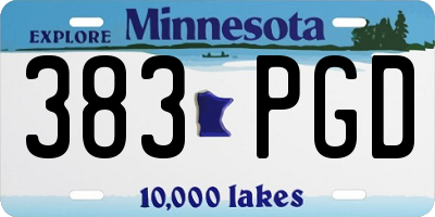 MN license plate 383PGD