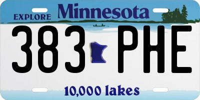 MN license plate 383PHE