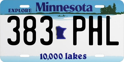 MN license plate 383PHL