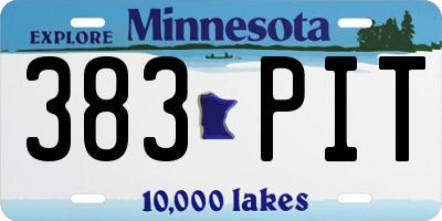 MN license plate 383PIT