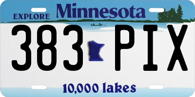 MN license plate 383PIX