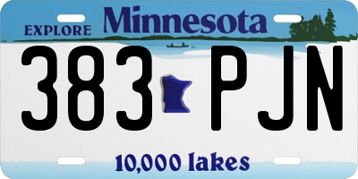 MN license plate 383PJN