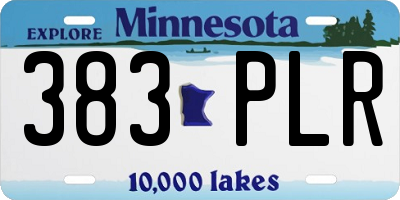 MN license plate 383PLR