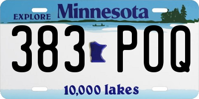 MN license plate 383POQ